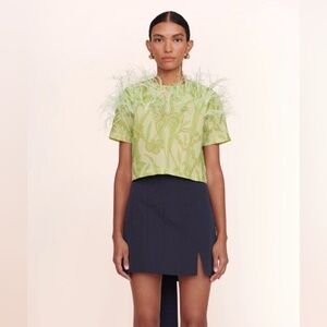 STAUD Robin Top with Feather Accents